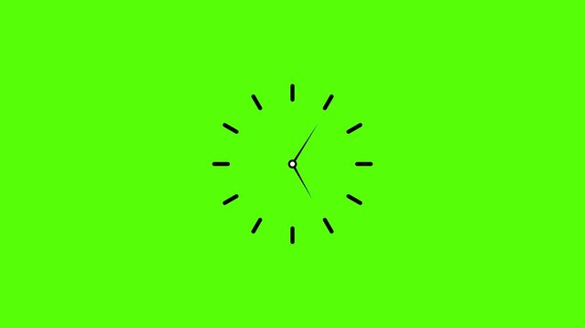 Clock spinning, watch animation on white background with alpha channel.4k video