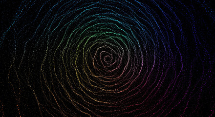 Abstract Spiral: A mesmerizing display of colorful, concentric lines radiating from a central point.