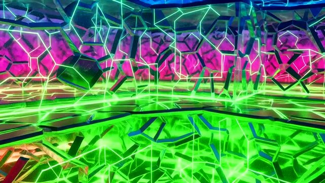 Vibrant Neon Light Patterns in Motion.