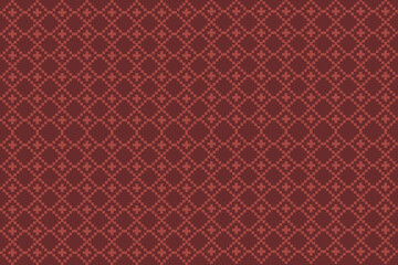 Fototapeta premium Red ethnic pattern; design; style; ikat; fabric seamless pattern - Thai silk fabric, dress, textile, khit, thai silk weaving