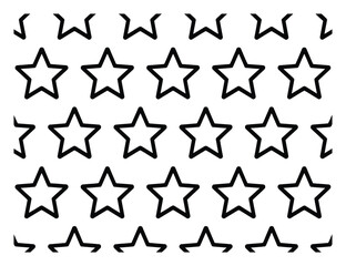 Obraz premium Black Outline Stars Pattern on White Background