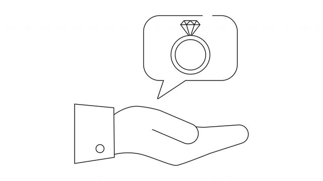 Engagement Ring Proposal Concept - Hand Offering Diamond Ring.