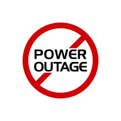 Power Outage Sign icon isolated on white background
