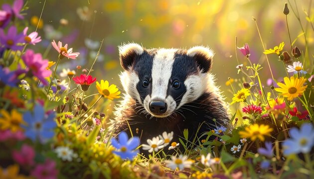 Dachs-Baby im Fr&uuml;hlingslicht