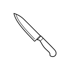Fototapeta premium Sharp kitchen knife isolated on white background
