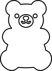 Fototapeta premium Teddy Bear Icon Cute Plush Toy Animal Symbols in Line Style Vector Silhouette Outline Bundle Pack Isolated on transparent Background