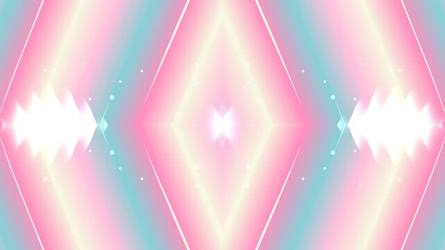 Ethereal Glowing Diamond Shape Symmetrical Animation Loop.