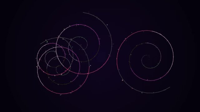 Abstract Spiral Shapes on Dark Background.