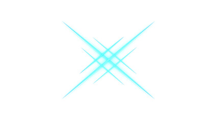 Fototapeta premium blue star glowing Sparkle Spotlight blinking stars glitter with focused lighting and realistic lens flare from Lamps Light effect Christmas