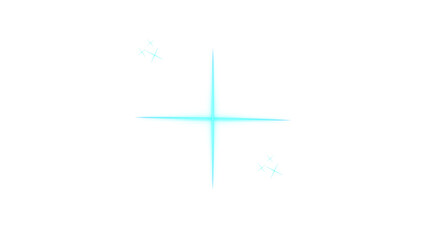 blue star glowing Sparkle Spotlight blinking stars glitter with focused lighting and realistic lens flare from Lamps Light effect Christmas
