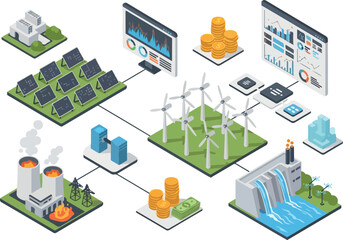 Sustainable Energy Sources and Generation Methods Illustrated