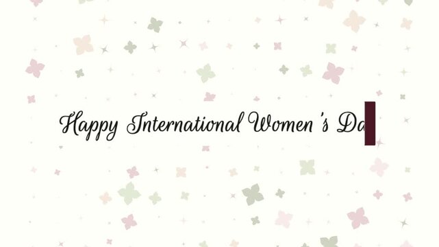 Celebrating International Women's Day with delicate pastel stars and elegant script on a soft background