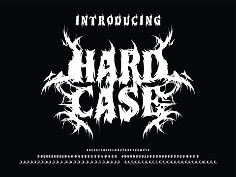 Death Metal, Black Metal, Heavy metal font. typography, scary, horror, vector element. Brutality Alphabet Typeface. Vector Set ABC editable for graphic design resources, stickers, prints, poster etc.