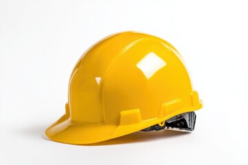 Fototapeta premium Yellow construction safety helmet isolated on white background