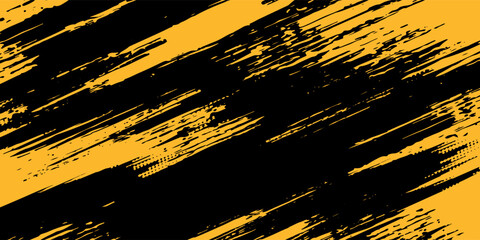 Halftone yellow dots pattern and black gradient grunge texture background. Dotted line comic sport style vector illustration.