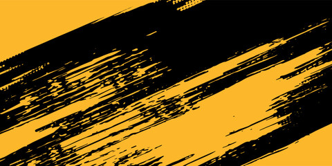 Halftone yellow dots pattern and black gradient grunge texture background. Dotted line comic sport style vector illustration.