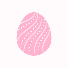 Fototapeta premium Easter egg illustration with ornate patterns and pastel pink color. Perfect for Easter hunt banners, greeting designs, and seasonal holiday visuals