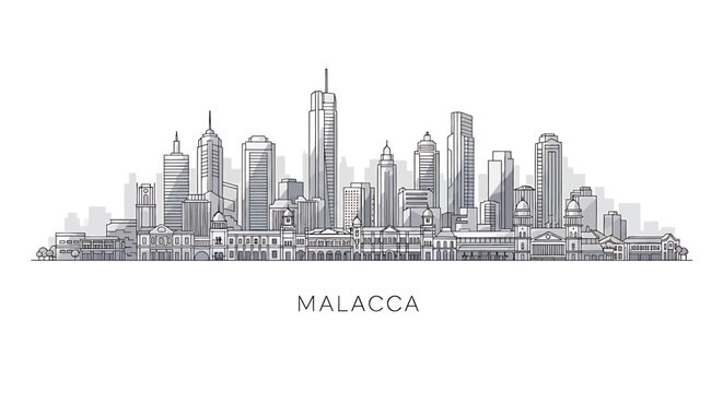 Malacca city skyline with modern buildings and towers  urban landscape