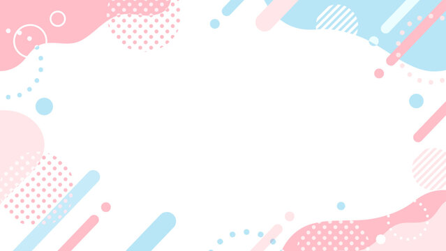 春のポップなかわいい背景　フレーム