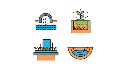 Naklejka premium Stormwater Control modern colorful abstract illustration