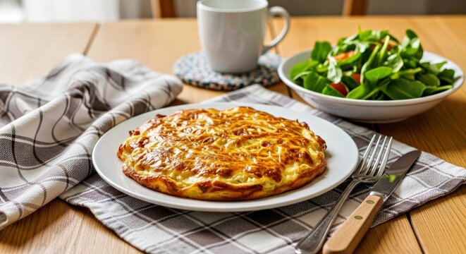 Wholesome Rustic Family Tartiflette, Checkered Tablecloth