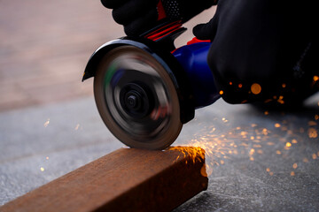 Angle Grinder Cutting Metal