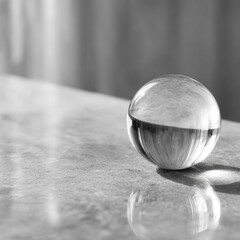 Fototapeta premium Elegant Neutral Abstract Background with Transparent Glass Sphere