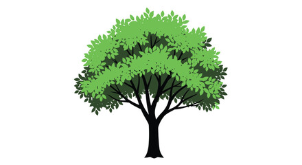 Fototapeta premium Stylized green tree illustration on a white background