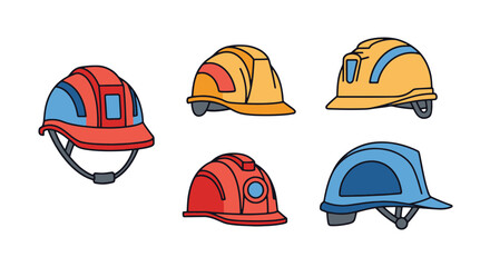Fototapeta premium Safety Helmet Line soft dynamic tone illustration