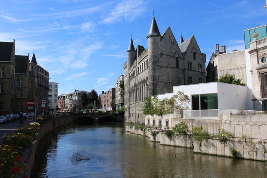 Ghent / Belgium - September 10, 2016: The Castle of Gerald the Devil (Geeraard de Duivelsteen) a 13th century gothic fortress built to serve in defense of the Portus Ganda, the city's port.