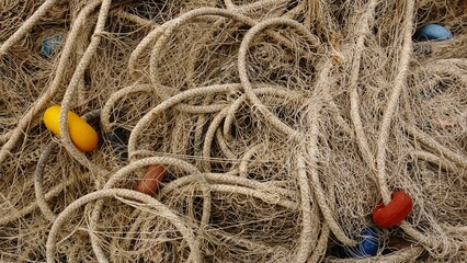 fishing net ropes with buoys as a background © Esteve