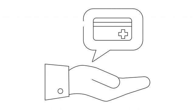 Healthcare Payment Concept - Hand Holding Medical Card Illustration.