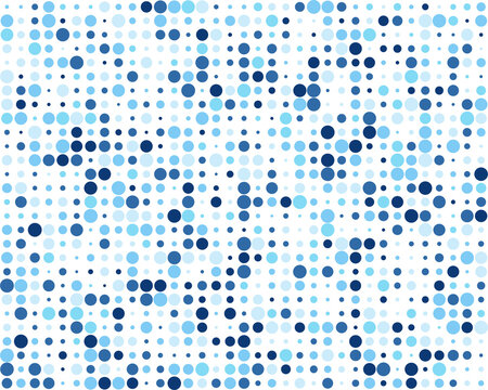 Seamless pattern with blue circles	random size