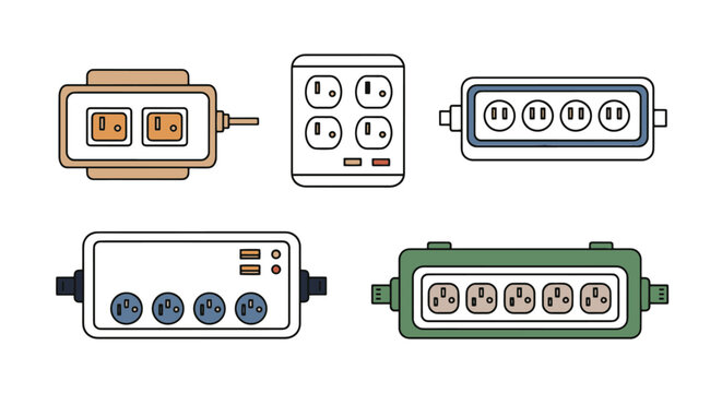 Surge Protector Line modern smooth tone vector