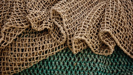 waving fishing nets as a background