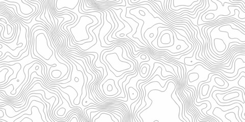 Topographic seamless map pattern with contour lines. Abstract geographic elevation design, lines sea map modern white background. © coal digger