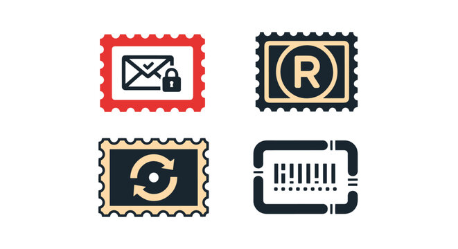 Registered Mail Stam abstract clean color vector