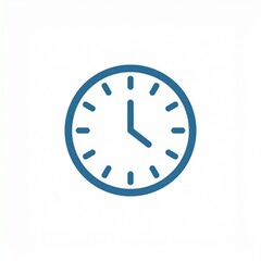 Minimalist blue clock icon time management vector illustration flat design