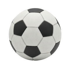Classic black and white soccer ball icon isolated on transparent background