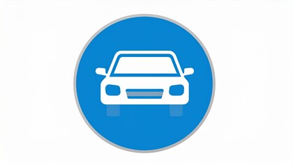 Blue car parking sign icon isolated on white background vector illustration