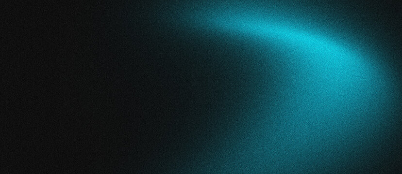 A vibrant turquoise light arc illuminates a dark, grainy abstract background, creating a dynamic and futuristic digital noise texture, ideal for modern design and tech concepts.