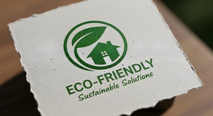 Eco-Friendly Sustainable Solutions Logo on Textured Paper