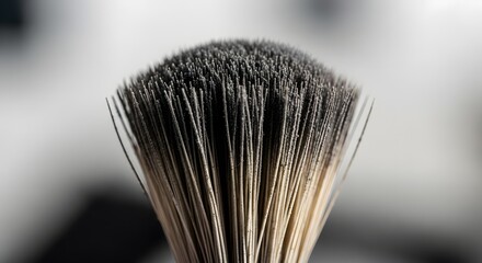 Close-up of a professional makeup brush with soft bristles