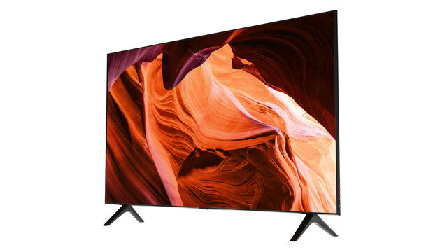 Sleek Black Flat Screen Television High Resolution Isolated on Transparent Background