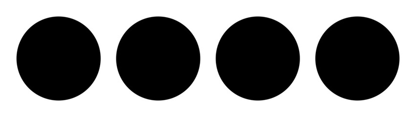 Four black snooker balls in a row flat design vector illustration