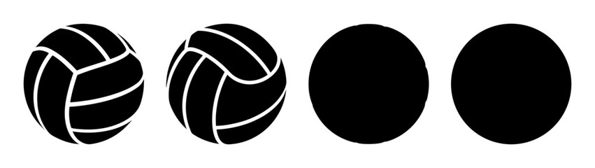 Volleyball icons set in flat design vector illustration