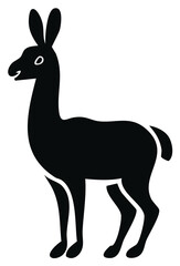 Obraz premium Stylized Llama Illustration Black Silhouette Andes Animal