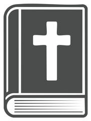 Obraz premium Christian Bible book with cross symbol religious icon vector graphic