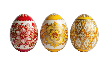 Easter eggs isolated on transparent background decorative easter eggs