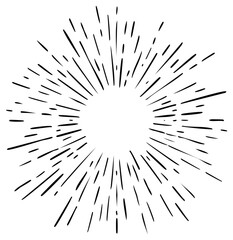 Naklejka premium Black and white sunburst burst explosion radiating lines abstract graphic design element